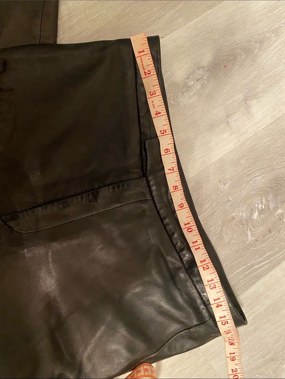 Ralph  Lauren Black straight Leg  tapered pants lamb skin  luxury Leather size 8 - Picture 8 of 8